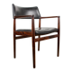 Danish Rosewood and Leather Office Chair by Erik Worts 1960.
