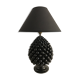 Black Italian ceramic pigna lamp 1970