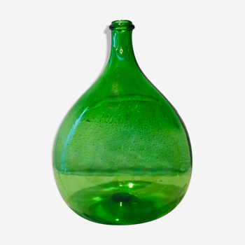 Demijohn 10 liters, vintage moulded glass, 60s