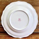 4 old Gien soup plates, pink landscape pattern, 1938/1960