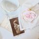 6 linen napkins with perforated lace for breakfast or lunch