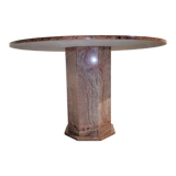 Vintage round granite center table, 1970s