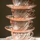 4 coffee cups Arcoroc model Rosaline pink depression made in France