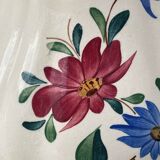 Large ceramic teapot with floral decoration, Digoin Sarreguemines