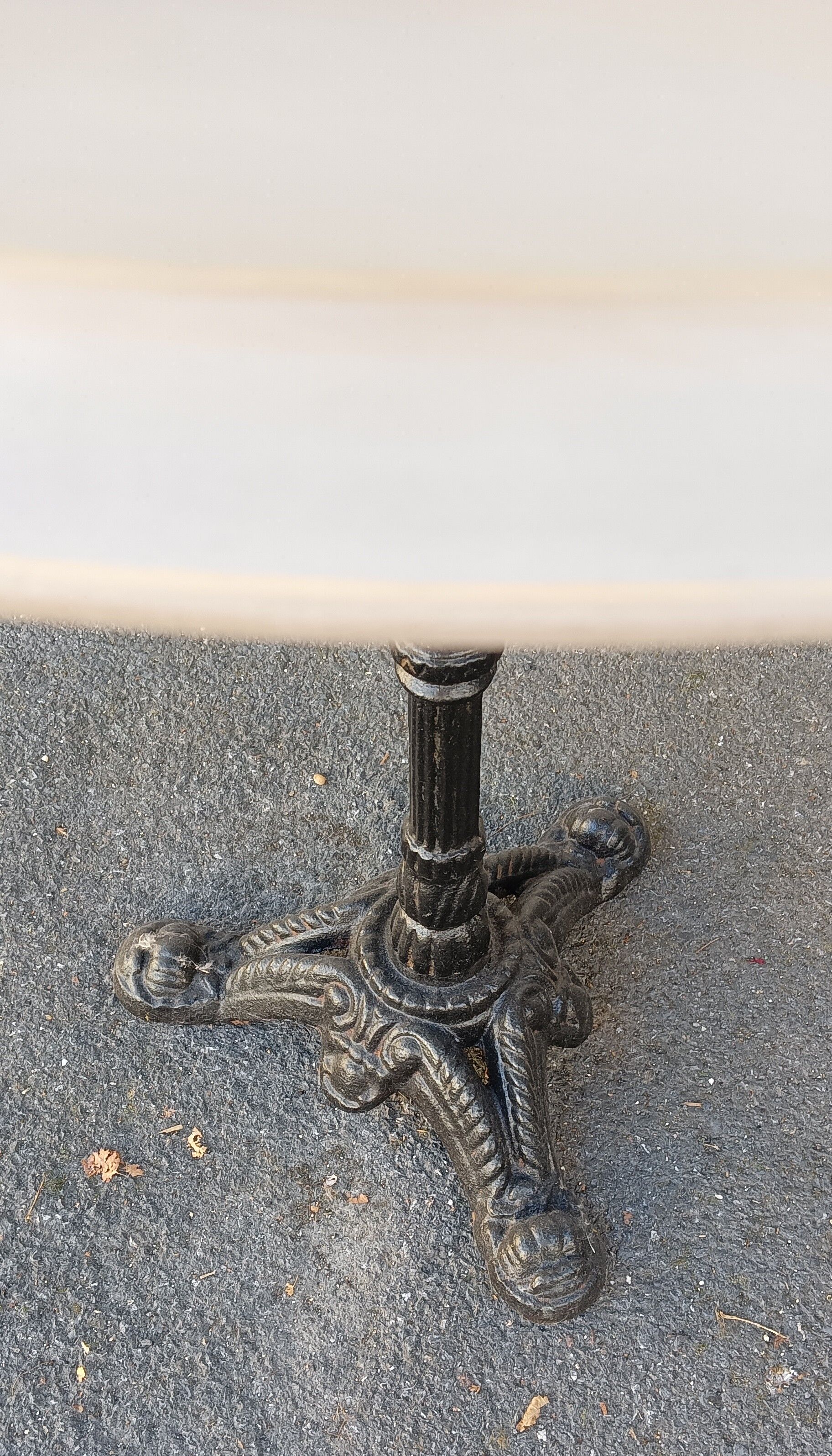 Round wooden bistro table