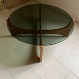 Scandinavian rosewood and glass lounge table