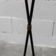 Arlus floor lamp with tripod base and 2 ribbed glass lamps 1950