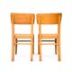 2 vintage beech chairs, straw seats