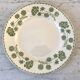 round dish in Digoin Sarreguemines iron clay model "Geranium" green late 19th century