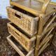 Pair of vintage rattan bedside tables from the 70s