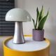 Lampe Mushroom XL, lampe de table lourde en acier inoxydable, années 80
