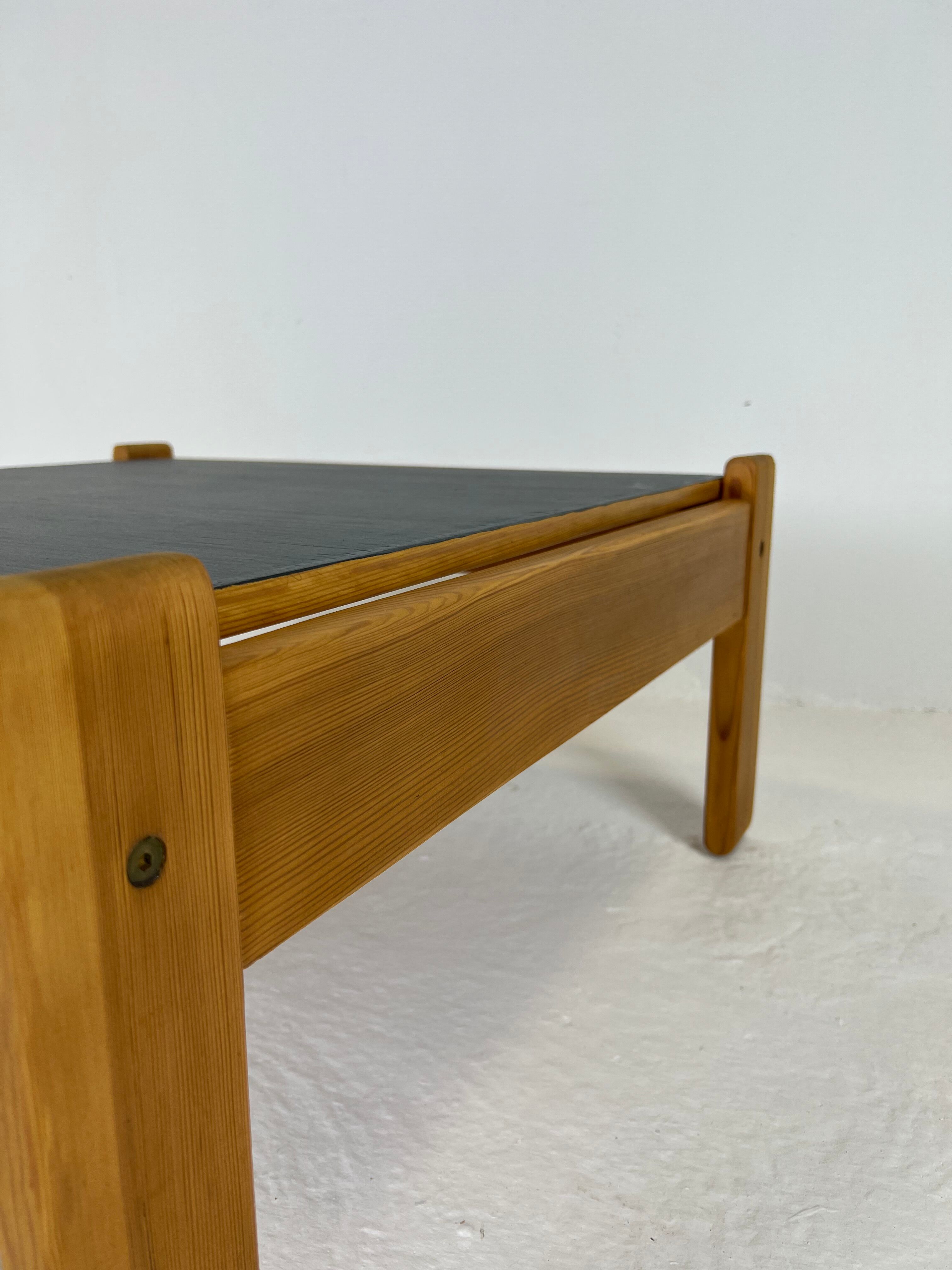 Modernist two-sided beech coffee table, 70s
