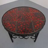 German Brutalist Side Table in Ceramic and Cast Iron, 1960s