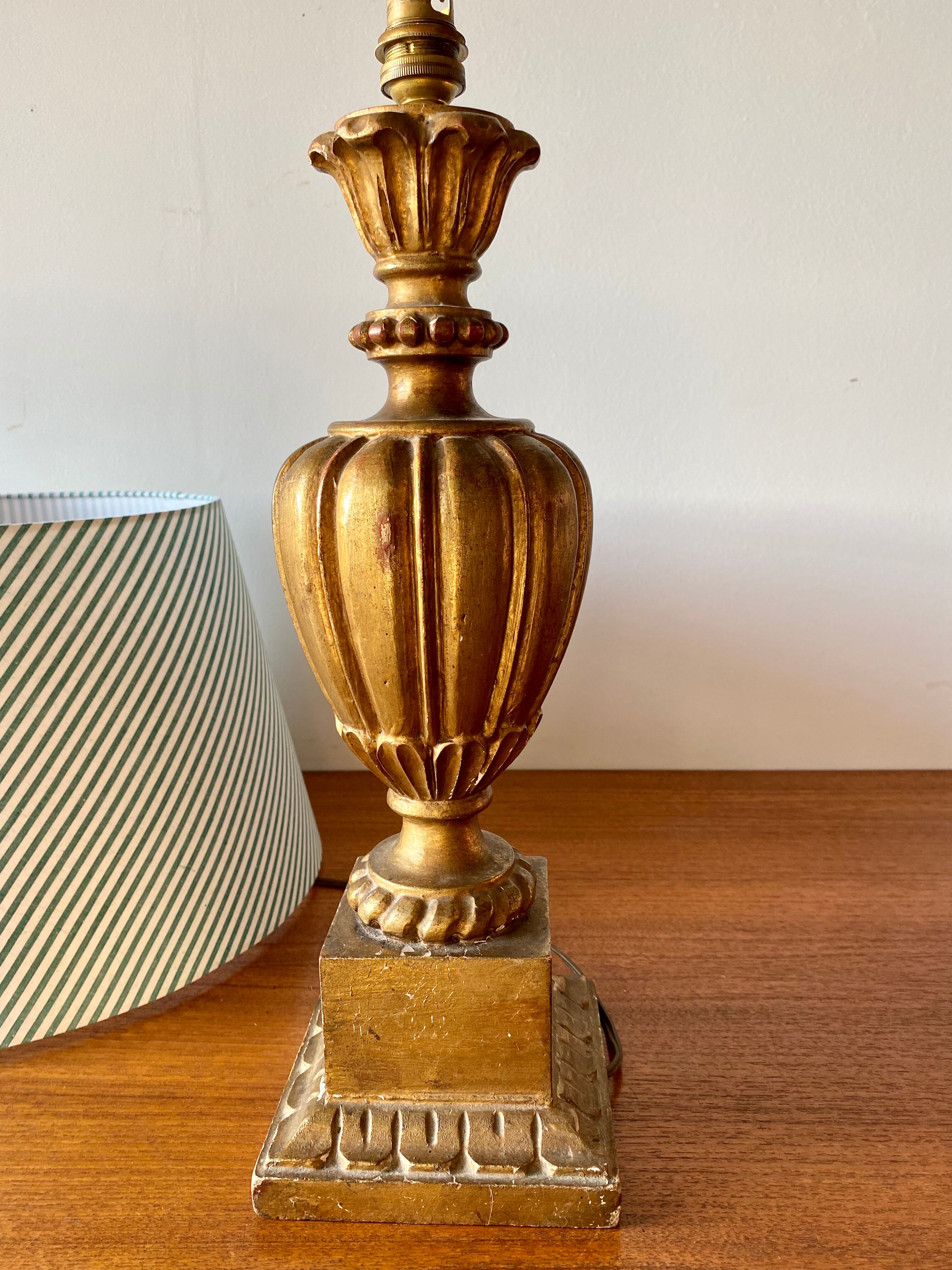 Gilded wooden lamp