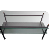 Vintage rectangular glass coffee table