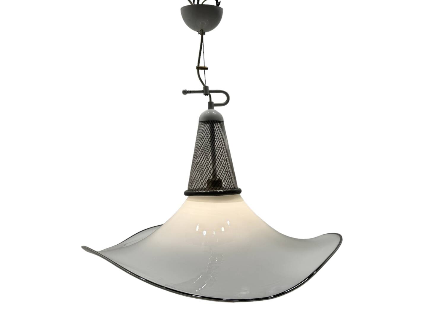 Large Black and White Murano Glass Light Pendant 1970’s