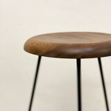 Bar stool in steel and walnut