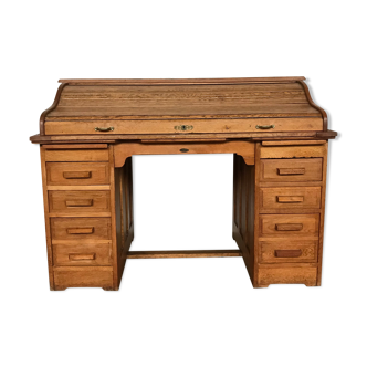American solid solid oak cylinder desk from 1930