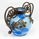 Vase Art Nouveau en verre et fer forgé, André Delatte Nancy, vers 1925