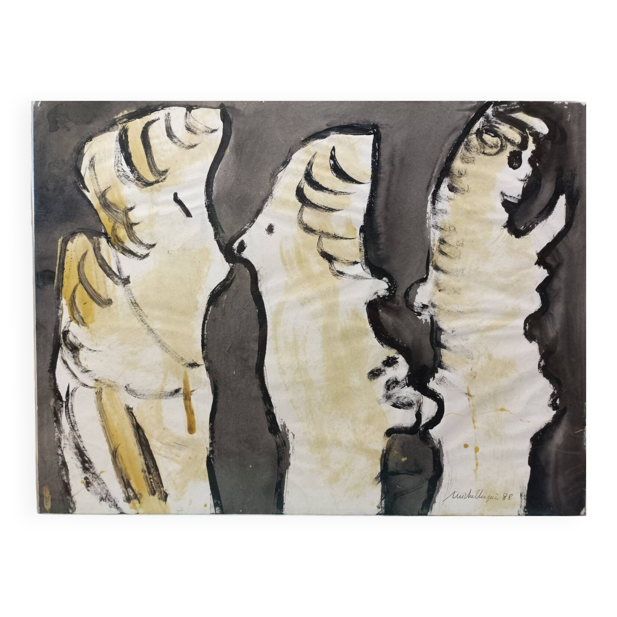 Michel Chapuis, acrylic on paper, orientalism