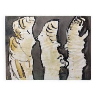 Michel Chapuis, acrylic on paper, orientalism