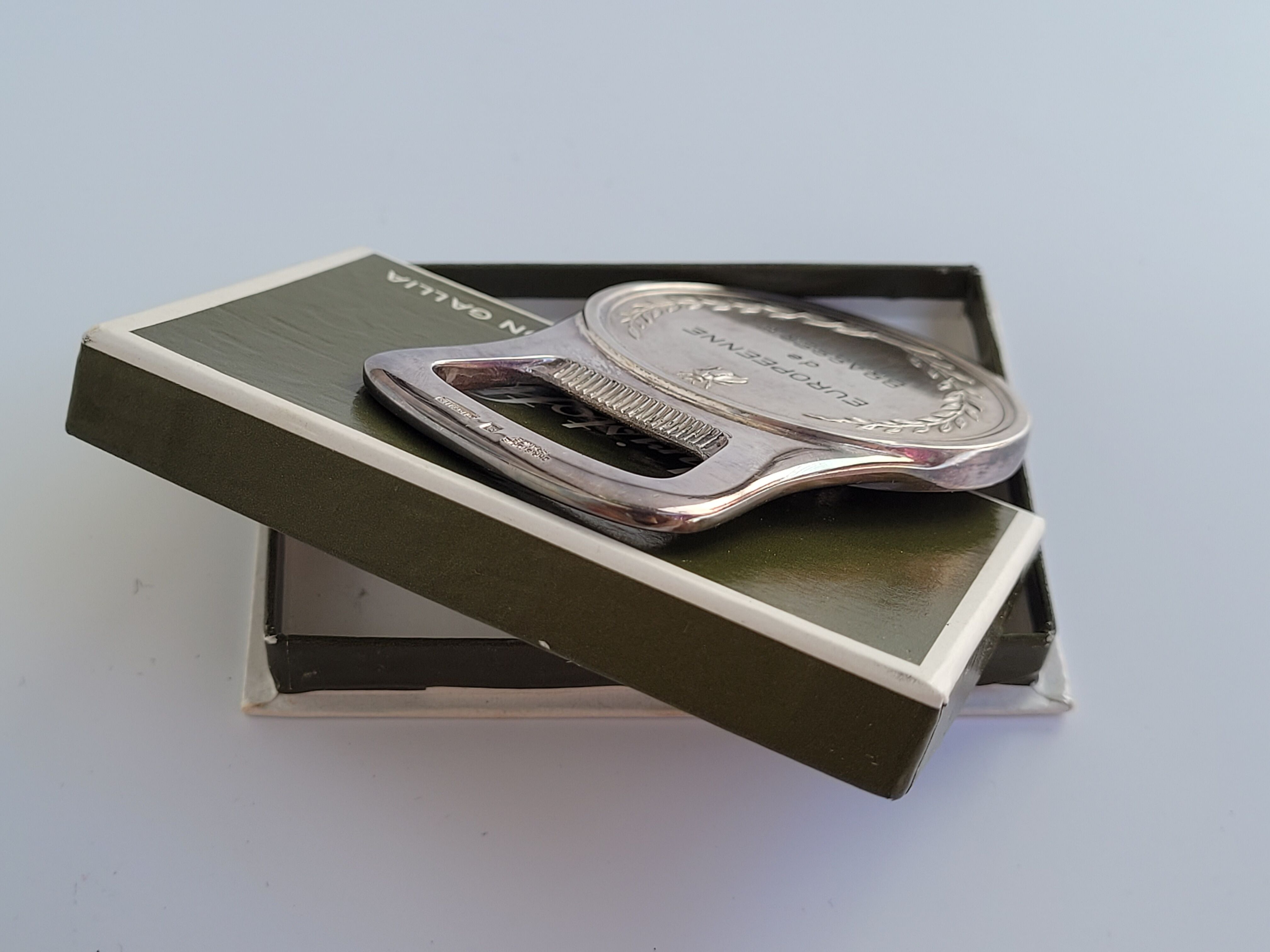 Napoleon Emperor bottle opener in his silver metal case Christofle Paris Gallia Brasserie series