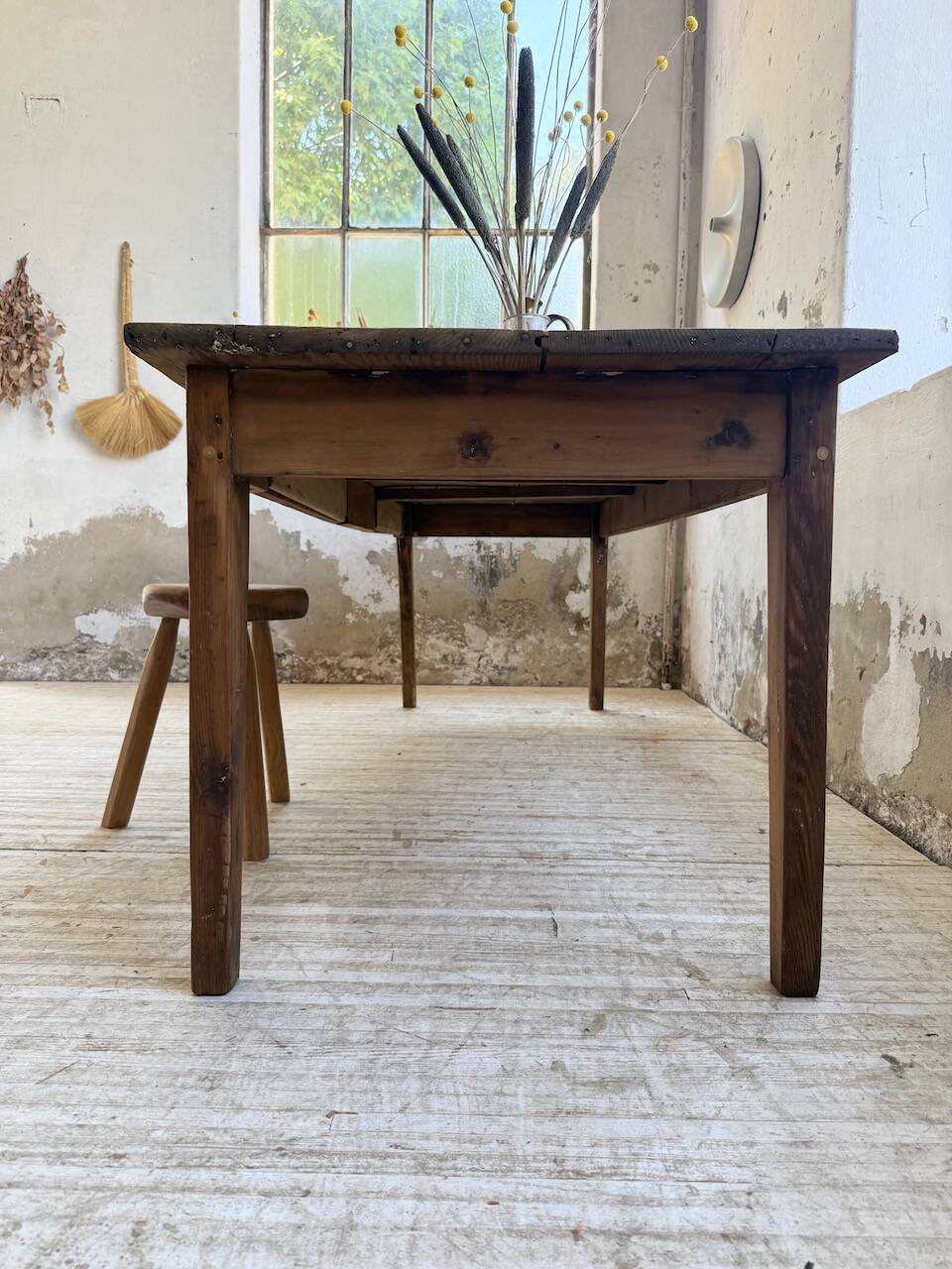 1950s pine farmhouse table 220cm