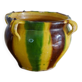 Jardinière ancienne en céramique française de Castelnaudary