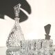 Carafe liqueur cristal de Bavière ciselée fleur et ses 8 verres à liqueur, vintage France