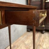 Parisian Louis XVI style desk in mahogany and gilded bronze