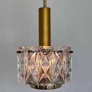 Pair of midcentury glass chandeliers/pendants by Kinkeldey, Germany, 1970s