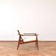 Mid-Century Danish Wood & Linen Lounge Chairs, Set of 2, 1960s.