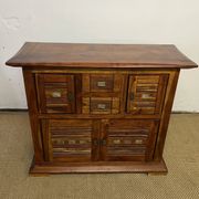 Solid acacia wood sideboard 4 doors, 2 drawers