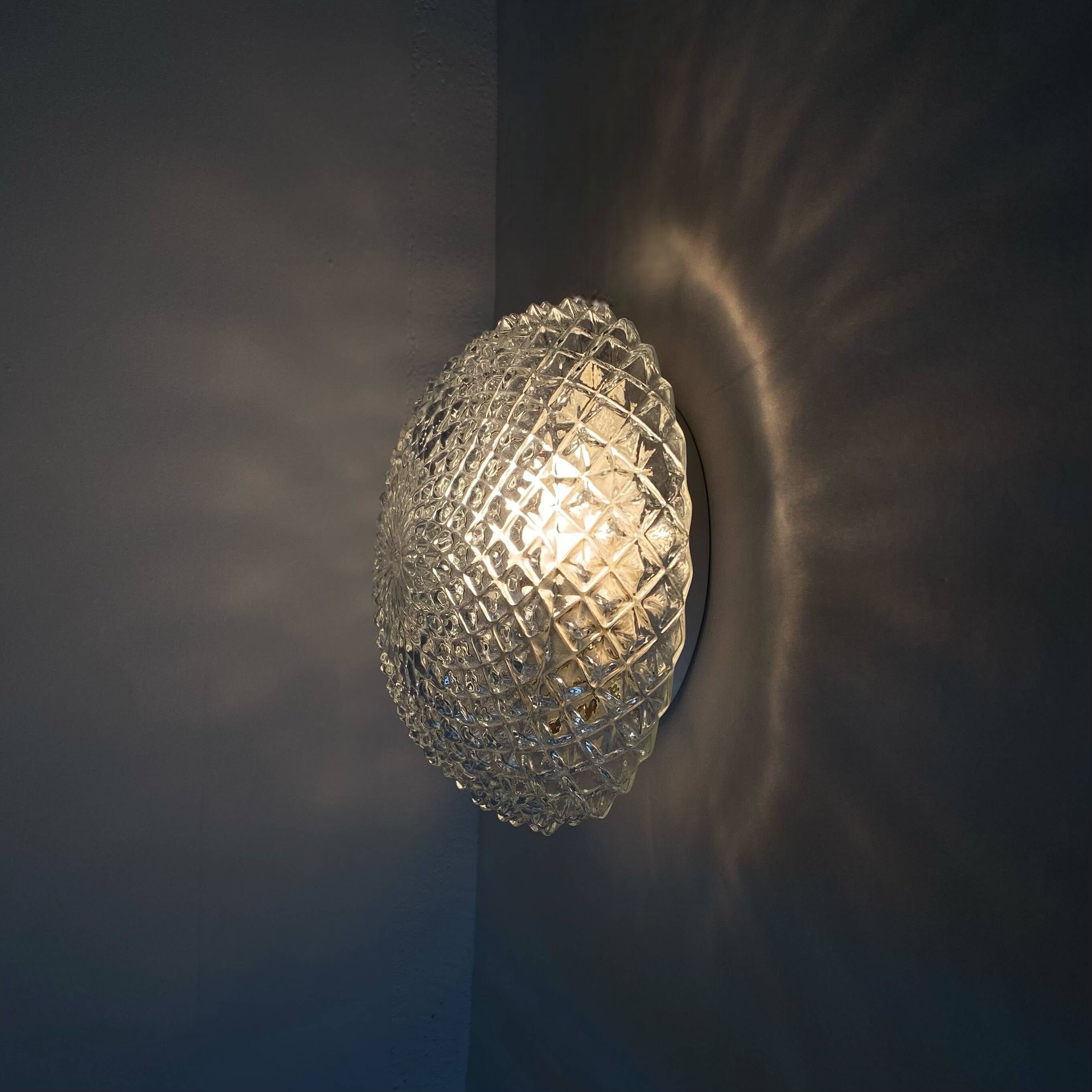 Small wall light ceiling light thick glass 1970 1980 LAMP-7419