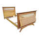 Bed 1 place wood and rattan