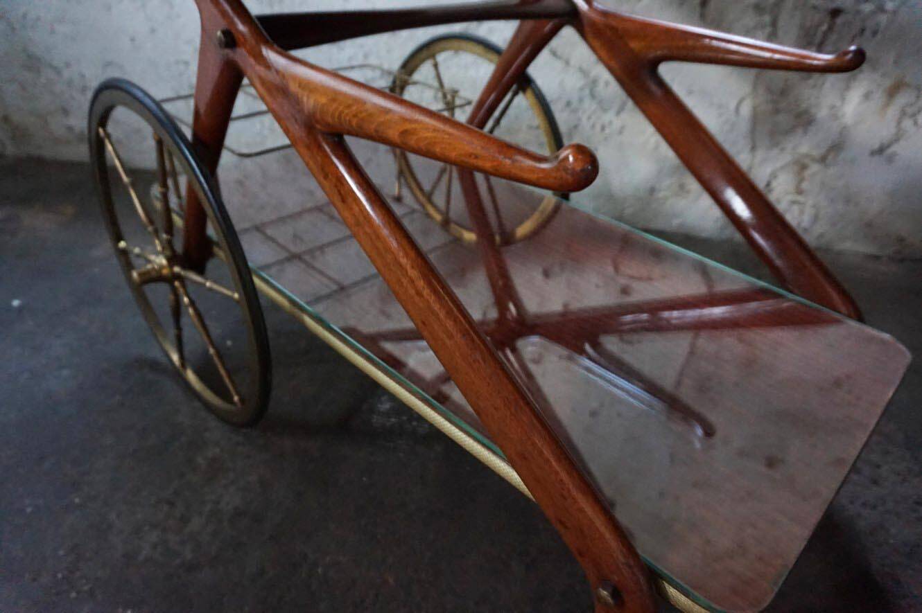 Mid-century bar cart/service cart by Cesare Lacca, 1950s.