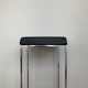 High square chrome steel stool