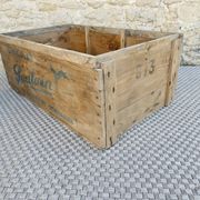 caisse de rangement en bois, chocolat Poulain