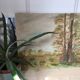 Prairie with 2 trees, oil on canvas