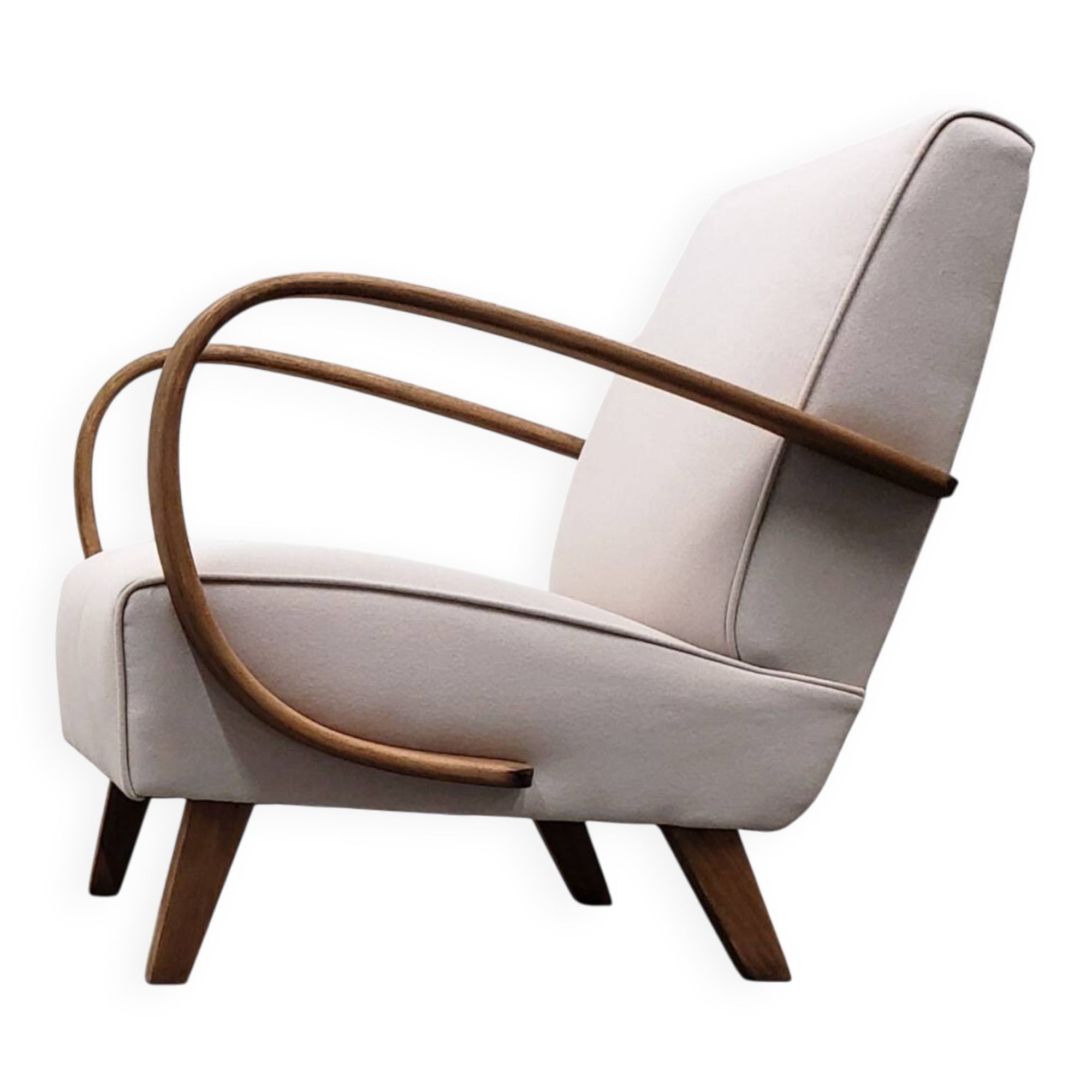 1930 Jindrich Halabala Bentwood Armchair in Beige