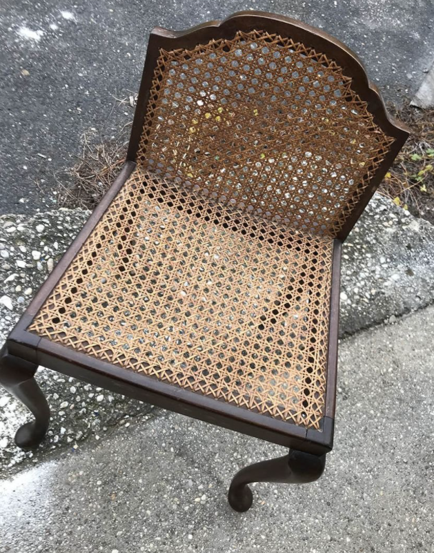 Vintage Wood & Cane Lounge Chair, 1950s