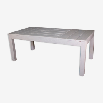 Table en sapin blanc fabriquée par Maxvintage sas