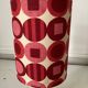 Vintage lamp with glass base and textile lampshade, 1970s