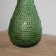 Vintage green glass bottle vase with geometric relief – H 33 cm