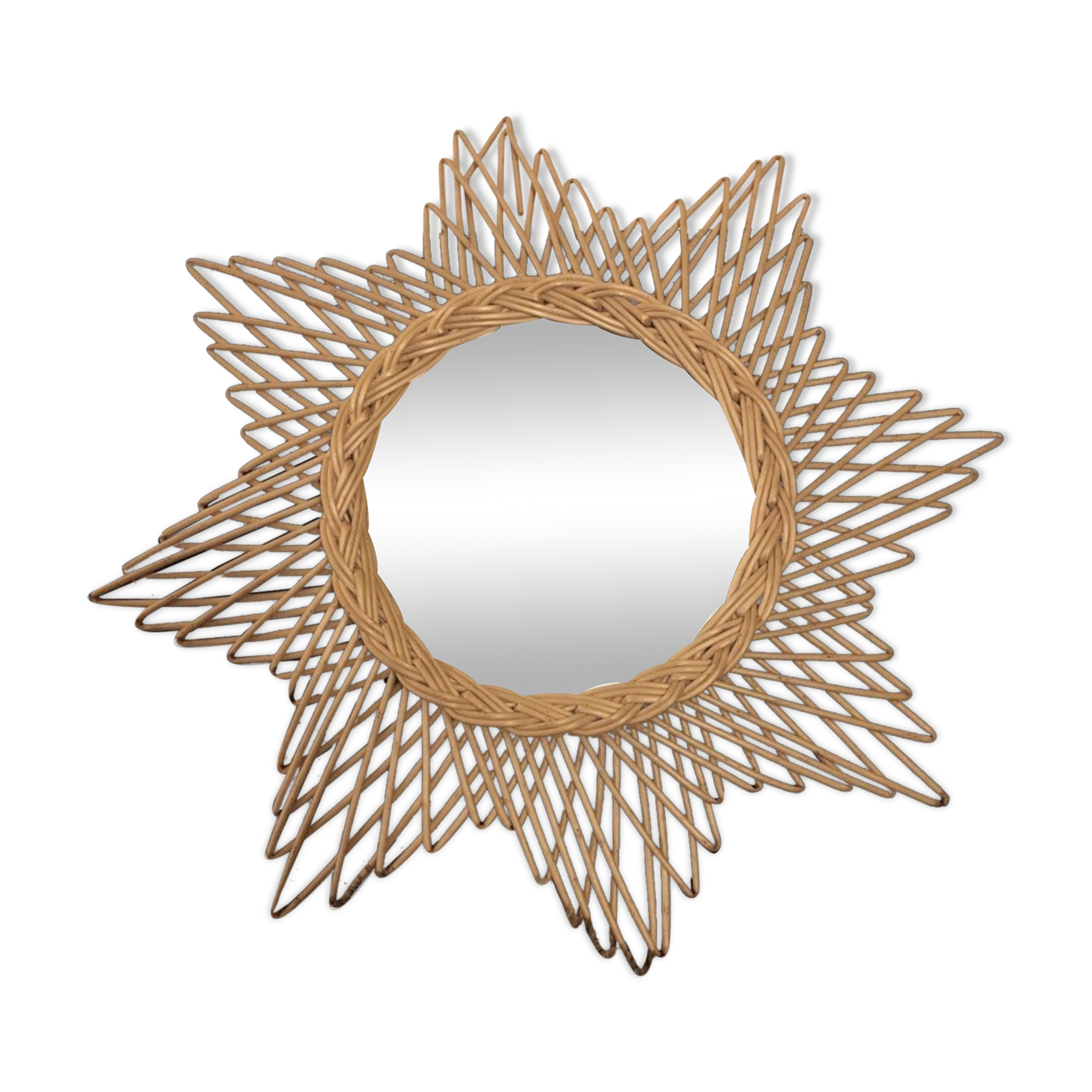 Wicker sun mirror 46.5 x 46.5 cm