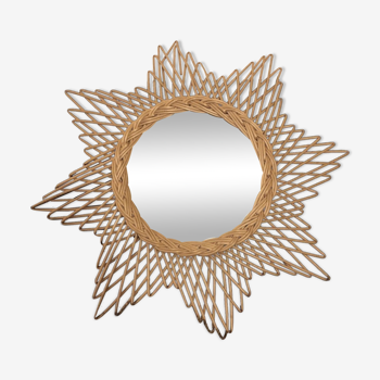 Wicker sun mirror 46.5 x 46.5 cm