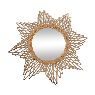 Wicker sun mirror 46.5 x 46.5 cm