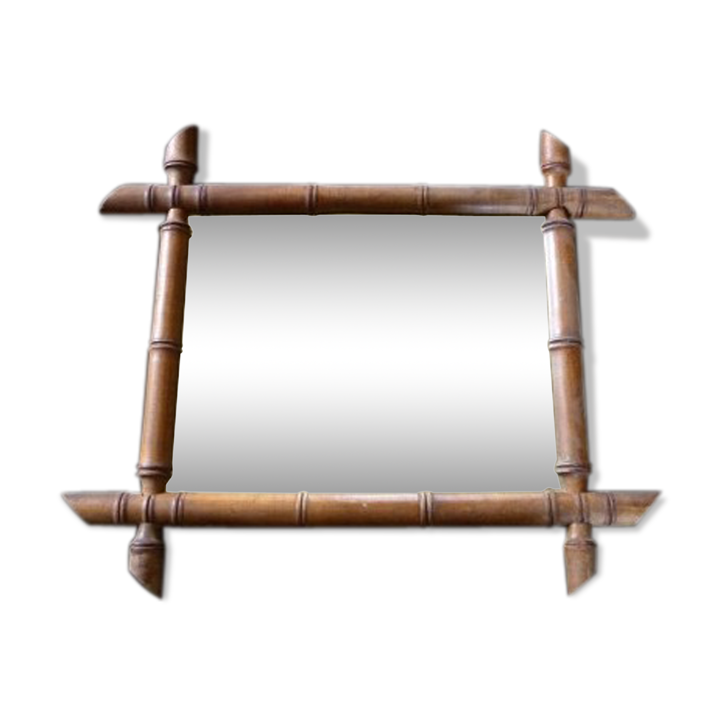 Nice mirror carved the way bamboo