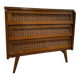 Commode en rotin vintage pied compas