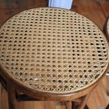 high cane and wood stool